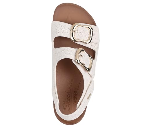 Skechers Skechers Women's Arch FIT Granola - Special Summer, Adjustable Double Band Buckle Knit Sling Back, Off White, 6M