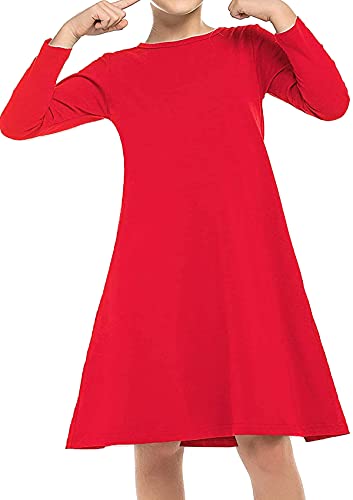 Re Tech UK Kids Girls Swing Skater Dress Long Sleeve Flared Top Infants School Uniform Costume Fancy Dresses Party Formal 3-4 5-6 7-8 9-10 11-12 13 Years Winter Birthday World Book Day - Image 3