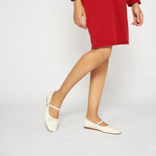 Image of C.Paravano Women's Mary Jane Flats | Square Toe Ballet Flats | Daily Wear Work Shoes | Dress Shoes with Adjustable Straps