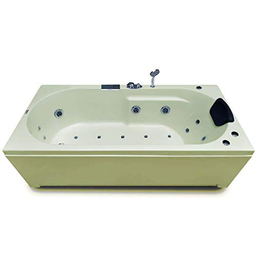 Image of MADONNA Divine 5.5 Feet Acrylic Bathtub with Whirlpool Massage, Bubble Bath, Back Massager and Filler System (Ivory)