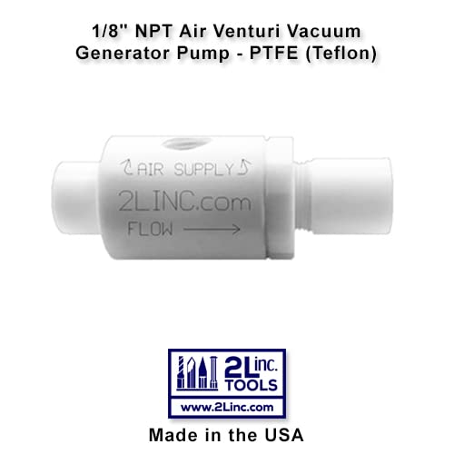 1/8" NPT Air Venturi Vacuum Generator Pump - PTFE (Teflon)