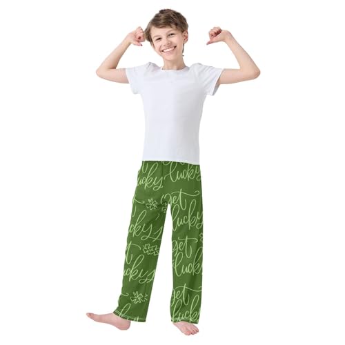 Get Lucky Clover Boys Long Pants Soft Trousers Elastic Waist Kids Lounge Bottoms with Pockets S-XL2
