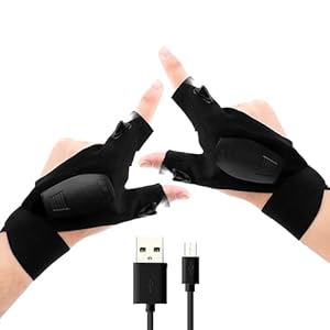 Regalos Originales para Hombres, Ideas de Gadgets para Papá, Regalos para Amigo Invisible, Guantes LED Luminosos Útiles e Inusuales, Perfectos para Cumpleaños, Navidad y el calendario de adviento