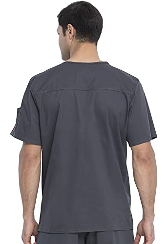 Image of Dickies Mens V-Neck Scrub Top with 5 Pockets - Medical & Nursing Uniform Shirt, Side Vents - 81906