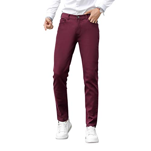 CICOS Men's Casual Slim Fit Five Pocket Comfort Stretch Twill Pant with Printed Pockets