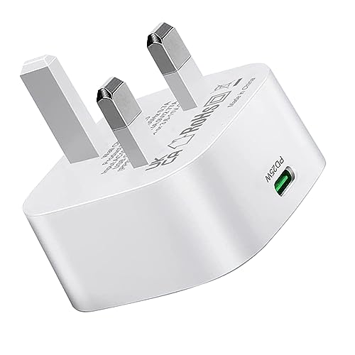 25W Super Fast USB C Charger Plug for Samsung Galaxy S23 S24 S22 S21 S20 Plus Ultra FE,A54 A55 5G/A53 A34 A25 A15 A14 A23 A33 A13 A52 A52S A51 M53,Uk 3 Pin Type C Mobile Phone Charging Power Adapter
