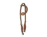 Tahoe Tack Show Crystal Cross Hand-Tooled Western Slip Ear Headstall