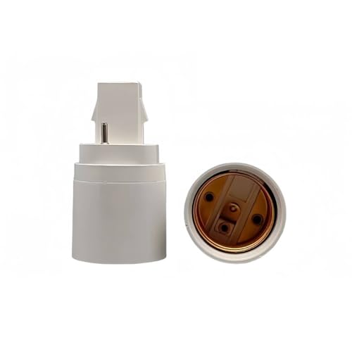 G24-E26 �d���\�P�b�g�ϊ��A�_�v�^�[, 2�s�������ϊ�, �z���C�g, �v���X�`�b�N��, �Ɩ����p G24-E26-2P,1����