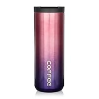 Dubbelwandige mok, set van 2 geïsoleerd met deksel, glazen koffiereisbeker, koffiemok, voor keuken(550ml, Light body