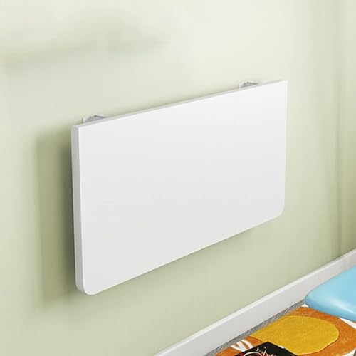 Mesa de escritorio plegable con estante, color blanco, para cocina, comedor, para espacios pequeños, estación de trabajo plegable para computadora, 100 x 60 cm