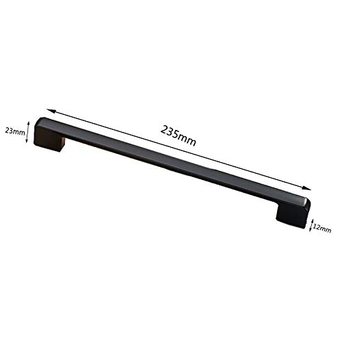 Zinc Alloy Matt Black Handle Cabinet Door Handles and Pulls Cupboard Wardrobe Kitchen Drawer Knobs(Hole Centers 224mm) - Image 2
