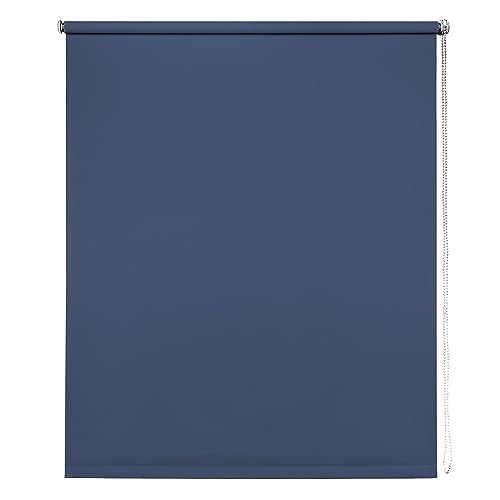 Thermal Blackout Blinds, Navy 115cm (45.27"), 165cm Drop - Blackout Roller Blinds For Inside and Outside Recess Fitting - Window Blinds of Multiple Colours and Sizes by New Edge Blinds