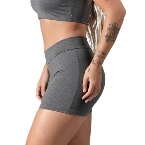 kit 3 Shorts Curto Cintura Alta feminino Suplex Academia fitness (BR, Alfa, G, Regular, Regular, Cin