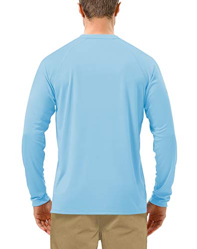 Image of Roadbox Mens UPF 50+ UV Sun Protection Shirts Outdoor Long Sleeve SPF Rash Guard for Fishing Hiking Swimming Running