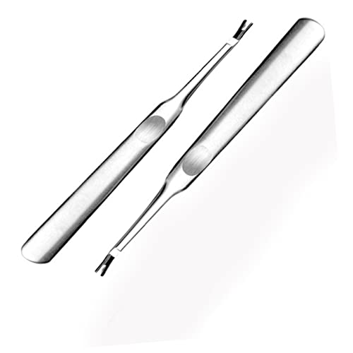 Healeved Conjunto De Espátula De Aço Inoxidável 2 Peças Limpador De Unhas Conjunto De Manicure Profi