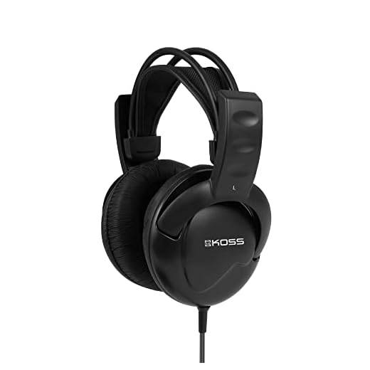 Koss UR20 Over-Ear Headphones, Flexible Sling Headband, Black