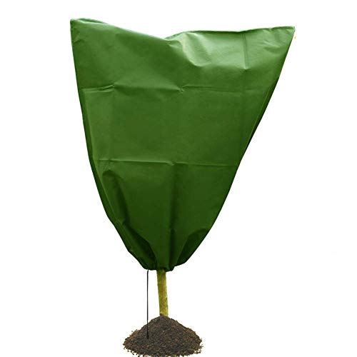 zmigrapddn Winter Plant Cover Drawstring Plant Sapling Freezing Cold Protection Cover Non-Woven Bag for Cold Protection Frost Green 0.8x1m