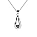 ZARABE Cremation Jewelry Teardrop Black Heart Urn Ashes Necklace Memorial Keepsake Pendant