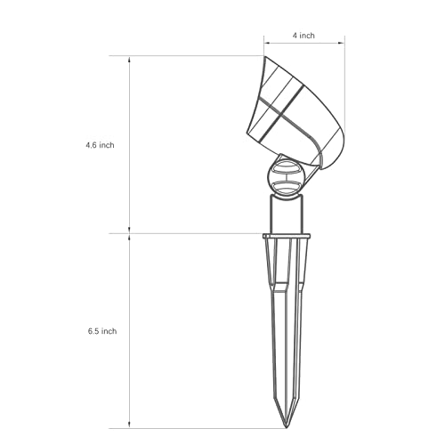 Malibu Low Voltage Landscape Spotlight 3W Led Flood Light 12V Outdoor Charcoal Brown Metal Landscape Lighting With Connector And Stake 48 Lumen 3600K Warm White Yard Light For Garden, Patio, Lawn #TOP5