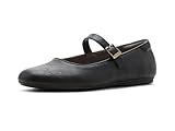 Dr. Scholl's Women's Wexley Jane Mary Jane Flat Black Smooth 9.5 M