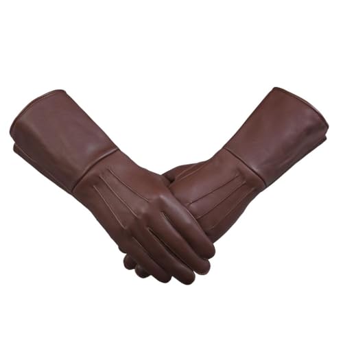 FASHIONLUXE Men's Long Leather Gloves Medieval Renaissance Cosplay Swordsman Steampunk Unlined...