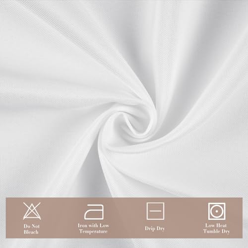 Zdada Weiß Abwaschbar Tischdecken 110x180cm Rechteckig Polyester Tischdecke, Kratzfest, Fleckschutz Tischtuch Outdoor Tischwäsche für Garten, Esszimmer, Feiern und Haushalt