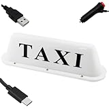 12V Taxi Sign Light,with Different interfaces 3-Meter Connecting Line Roof Taxi Sign with Magnetic Waterproof Taxi Top LED Light for Car Custom for All Cars(USB)