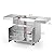 Stainless Steel Grill Cart for Hygrill 4-Burner Built-In Gas Grill, Outdoor Kitchen Island with Foldable Side Shelves and Storage Cabinet