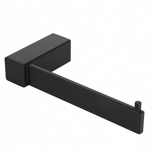 SAYAYO Toilet Roll Holder Wall Mounted Black Toilet Paper Holder Tissue Holder for Bathroom Kitchen SUS304 Stainless Steel, EGKN2311-B