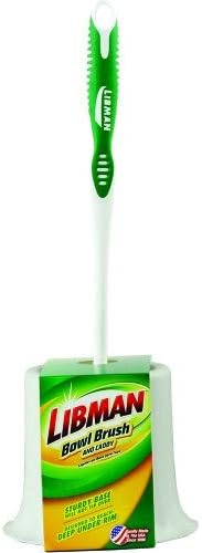 LIBMAN 34 Round Toilet Bowl Brush W/Cup Caddy (Pack of 10)