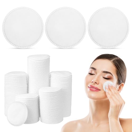 TOVINANNA Discos de Algodón para Maquillaje 200 Unidades, 3 Capas Gruesas, Suaves y Desechables, Algodón Natural sin Químicos, Ideales para Desmaquillar, Aplicar Tónico y Cuidado