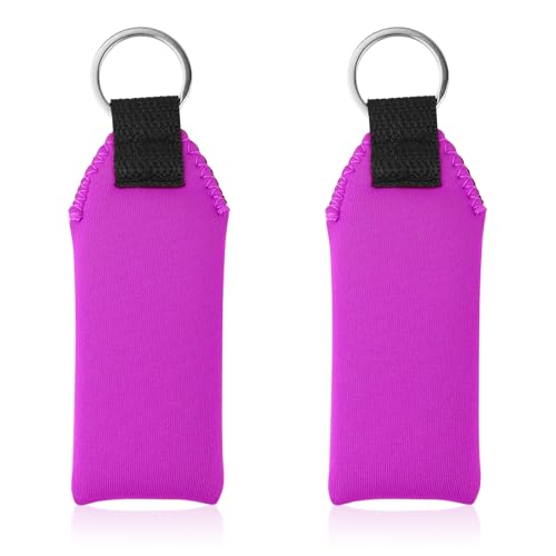 Image of Gosknor 2pcs Floating Foam Keychain, Lightweight Neoprene Waterproof Floatable Keychain Boat Key Chains Floating for Surfboard Boat Outdoor Water Sports (Purple)