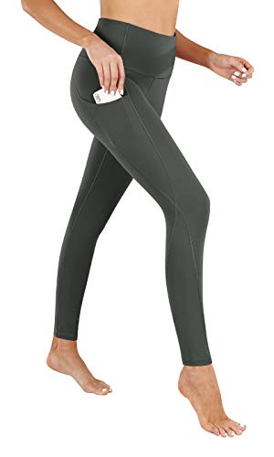 PHISOCKAT High Waist Yoga Pants Women with Pockets, Leggings for Women Tummy Control, Workout Leggings Olive Green