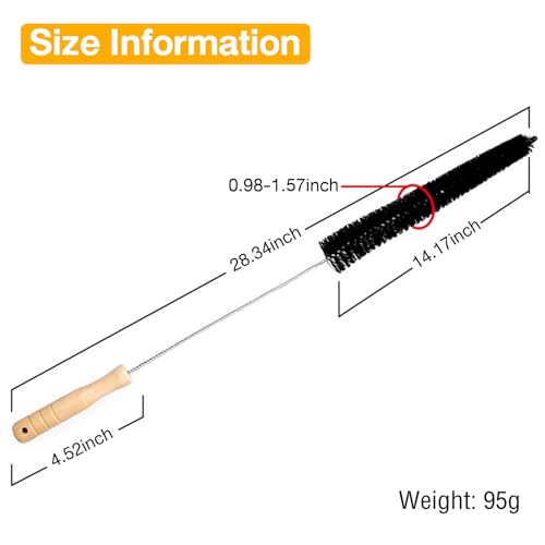 Heizkörper-Reinigungsbürste, Heizkörper-Staubwedel, lang, flexibel, mit Holzgriff, Mehrzweck-Reinigungsbürste für Heizkörper und Trockner, Fusseln und Waschmaschine (72 cm)