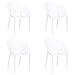 Totò Piccinni Sedie Poltroncine JUNGLE in Polipropilene Moderne Design Impilabili (Bianco, 4 Pz)