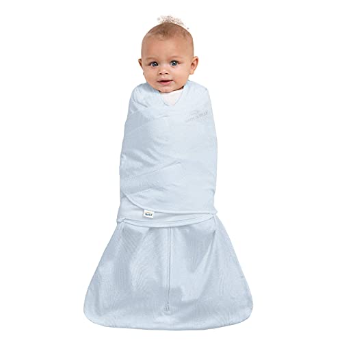 Halo Sleepsack Gift Set Bundle - 100% Cotton 3-Way Swaddle, Neutral Triangles, Newborn - Organic Cotton Swaddle & Wearable Blanket 2-Piece Gift Set Box, Chambray #TOP6