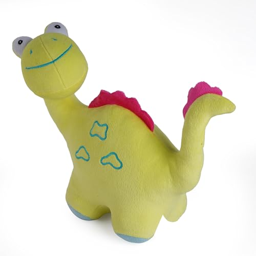 Image of Fuzzbuzz Huggable Cuddly Bary Dino Plush Soft Toy for Kids, Cute Yellow Dinosaur Stuffed Animal, Soft and Huggable, Safe for Boys and Girls, 26 cm, Perfect Birthday or Playtime Gift