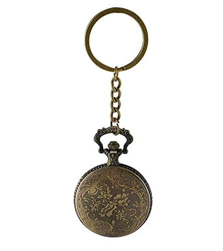 Image of AUGEN Pocket Watch Metal Keychain Vintage Car Retro Vintage for Gifting With Key Ring Anti-Rust 2 (Pack Of 1)