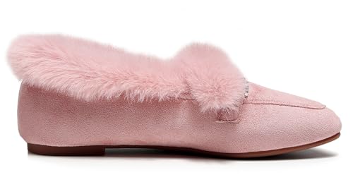 VenusCelia Women's Cozy Furry Flat Shoe3