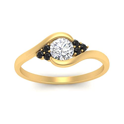 Image of 55Carat 18K Yellow Gold Plated Simulated Diamond Amethyst Round Cut Swirl Cluster Engagement Ring for Women, Wedding Anniversary Promise Fashion Jewelry Gifts, US Size 4-12.