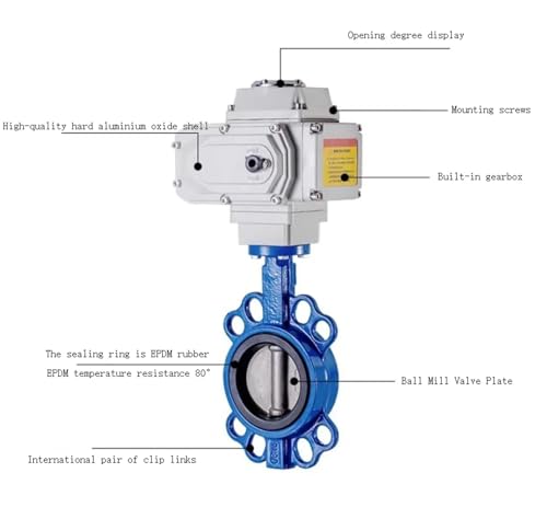 Vanne papillon électrique D971X-16 à bride DN125 380V pour régulation d'eau