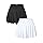 OQQ Femmes Jupes avec Short Intégré Pack de 2 Taille Haute avec Poche Élastique Été Sport Tennis Jupe Noir Blanc