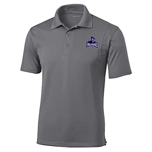 Sport Your Gear Furman Paladins Prime Athletic Logo Micropique Sport-Wick Golf Polo (Furman Sport Gray, X-Large)