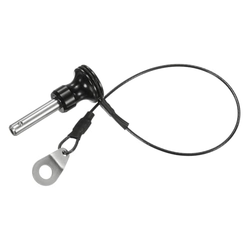 M METERXITY Ball Locking Pin, 1/4 [6mm] Durchmesser, 25/32 [20mm] Verwendungslänge Druckknopf-Schnellspannstifte mit Lanyard-Kabel [304 Edelstahl]