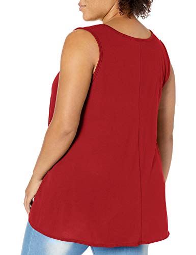 Image of Star Vixen Women's Plus-Size Sleeveless Hi-Low Swing Hem Sweater Knit Top