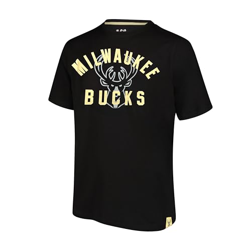 Ultra Game Adults NBA Official Super Soft Game Day T-Shirt Milwaukee Bucks Black X-Large