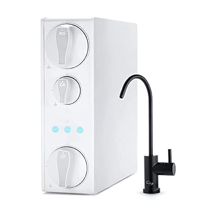 iSpring RO500AK-ORB Tankless RO Reverse Osmosis Water Filtration System, 500 GPD Fast Flow with Natural pH Alkaline Remineralization, Oil Rubbed Faucet, 2:1 Pure to Drain Ratio, White