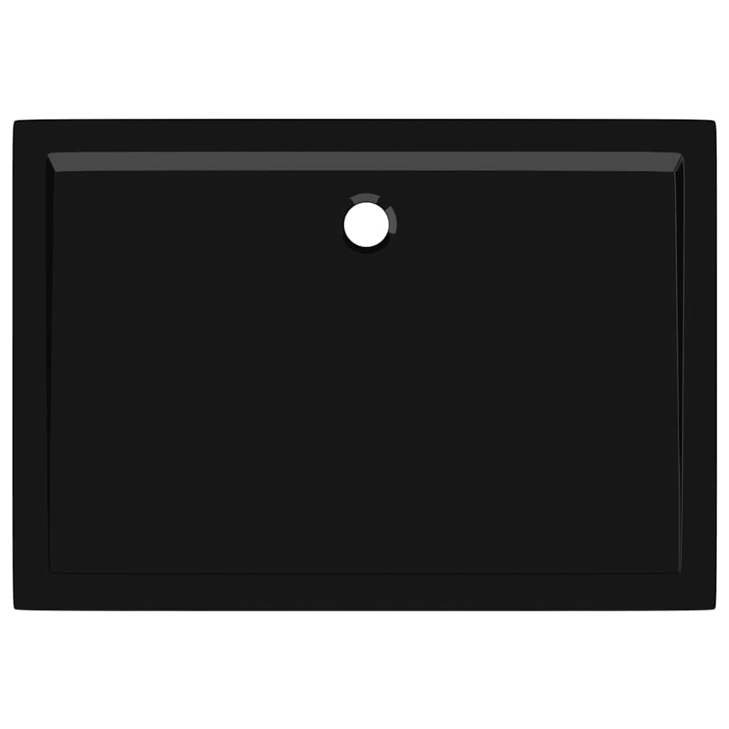 vidaXL Plato de Ducha Rectangular Placa Receptor Cuarto de Baño Aseo Inodoro Resistente a Arañazos Manchas Antideslizante Negro ABS 80x110 cm