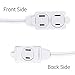 GE 3-Outlet Extension Cord with Multiple Outlets 12 Ft Power Strip 2 Prong 16 Gauge Twist-to-Close Safety Covers Extender UL Listed Black 45152