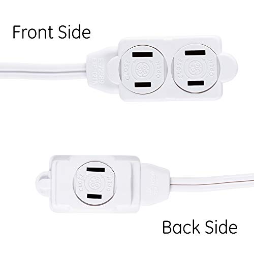 GE 3-Outlet Extension Cord with Multiple Outlets 6 Ft Power Strip 2 Prong 16 Gauge Twist-to-Close Safety Covers Indoor UL Listed White 51937 by GE - Image 4
